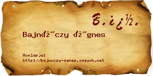 Bajnóczy Ágnes névjegykártya