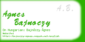 agnes bajnoczy business card