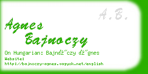 agnes bajnoczy business card